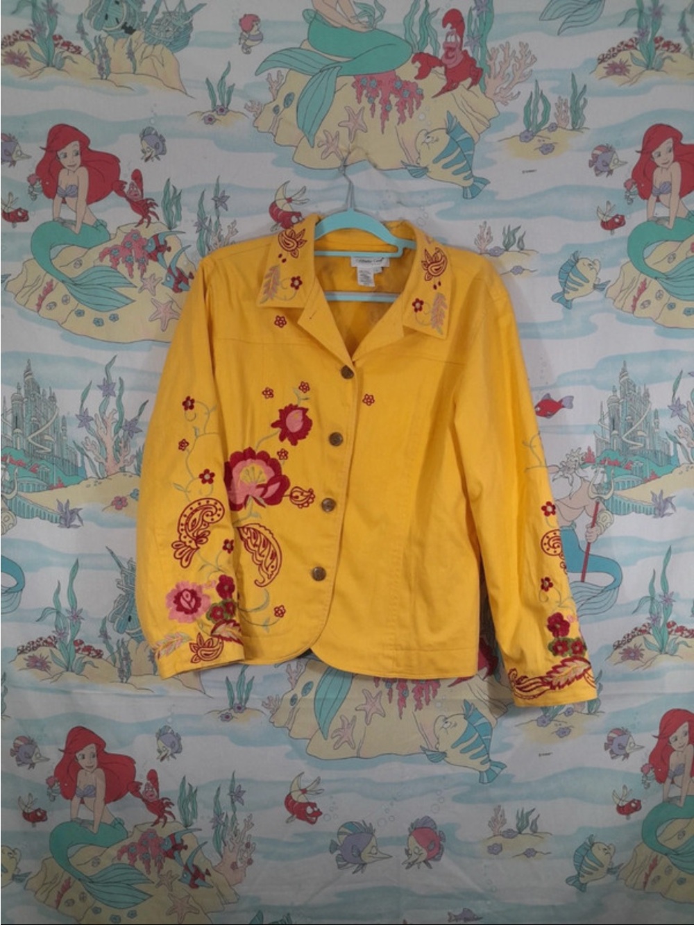 Coldwater Creek Yellow Embroidered Jacket
